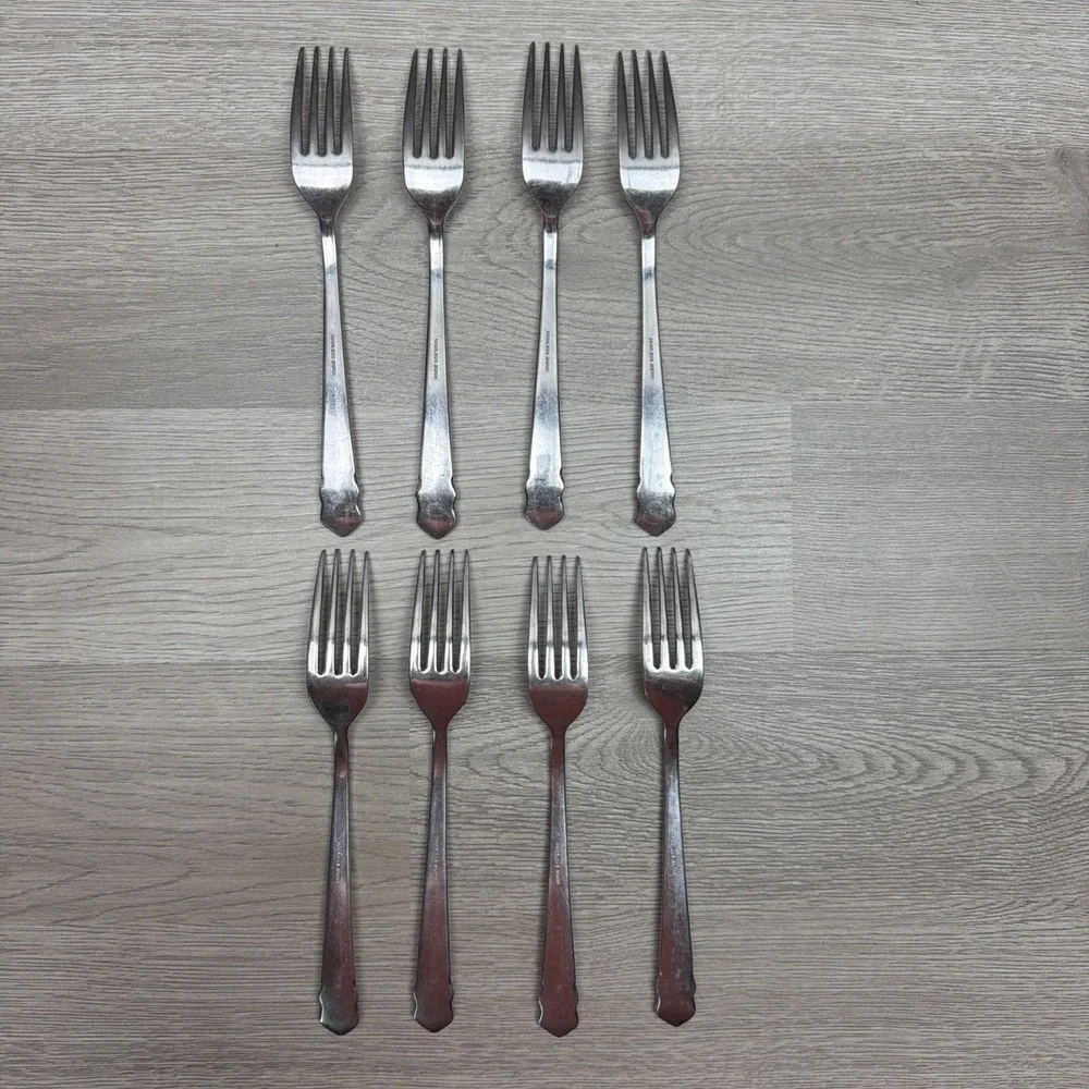 National Stainless Made In Japan Stainless Steel Forks Lot Of 8